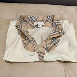 Burberry Authentic Beige and White iconic check romper